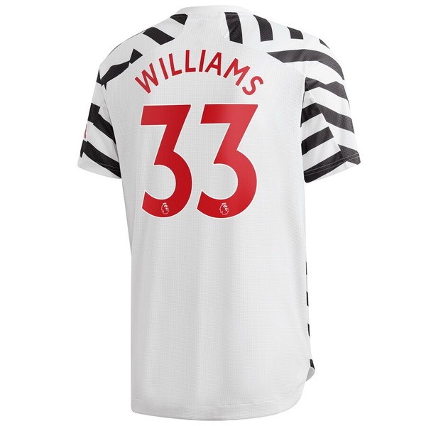 Camiseta Manchester United NO.33 Williams 3ª 2020-2021 Blanco